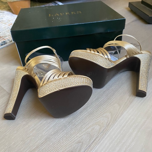 NIB! LAUREN RALPH LAUREN FIONA RHINESTONE PLATFORM SANDAL - Size 5 - Picture 5 of 11